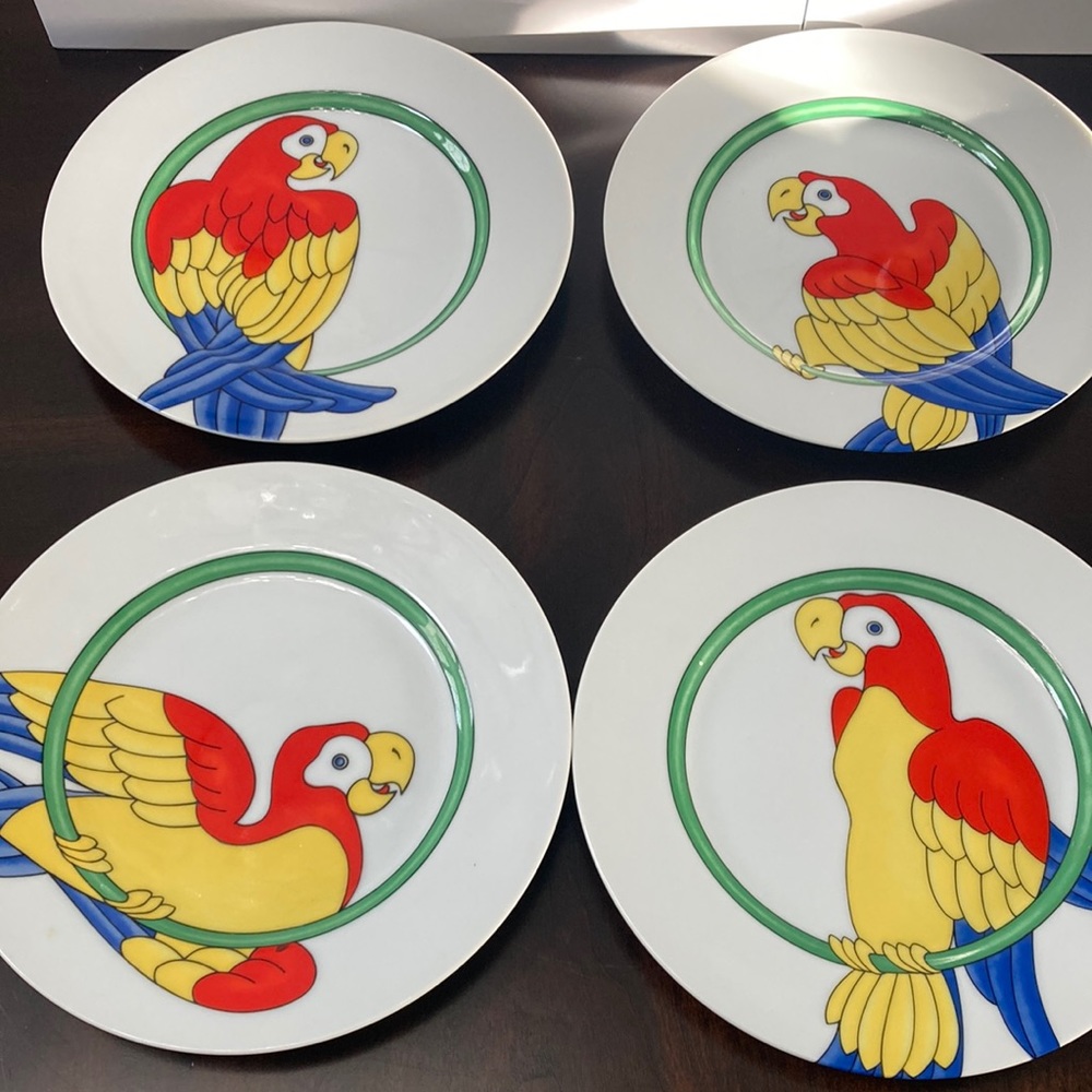 Fits & Floyd Vintage Dish Set  - Parrot in Ring